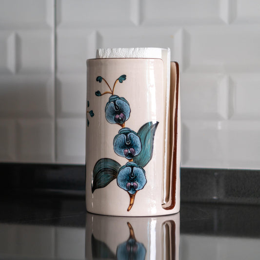 Paper Towel Holder - Orchid Kitchen Decor, Paper Roll Holder, Paper Roll Holder Countertop