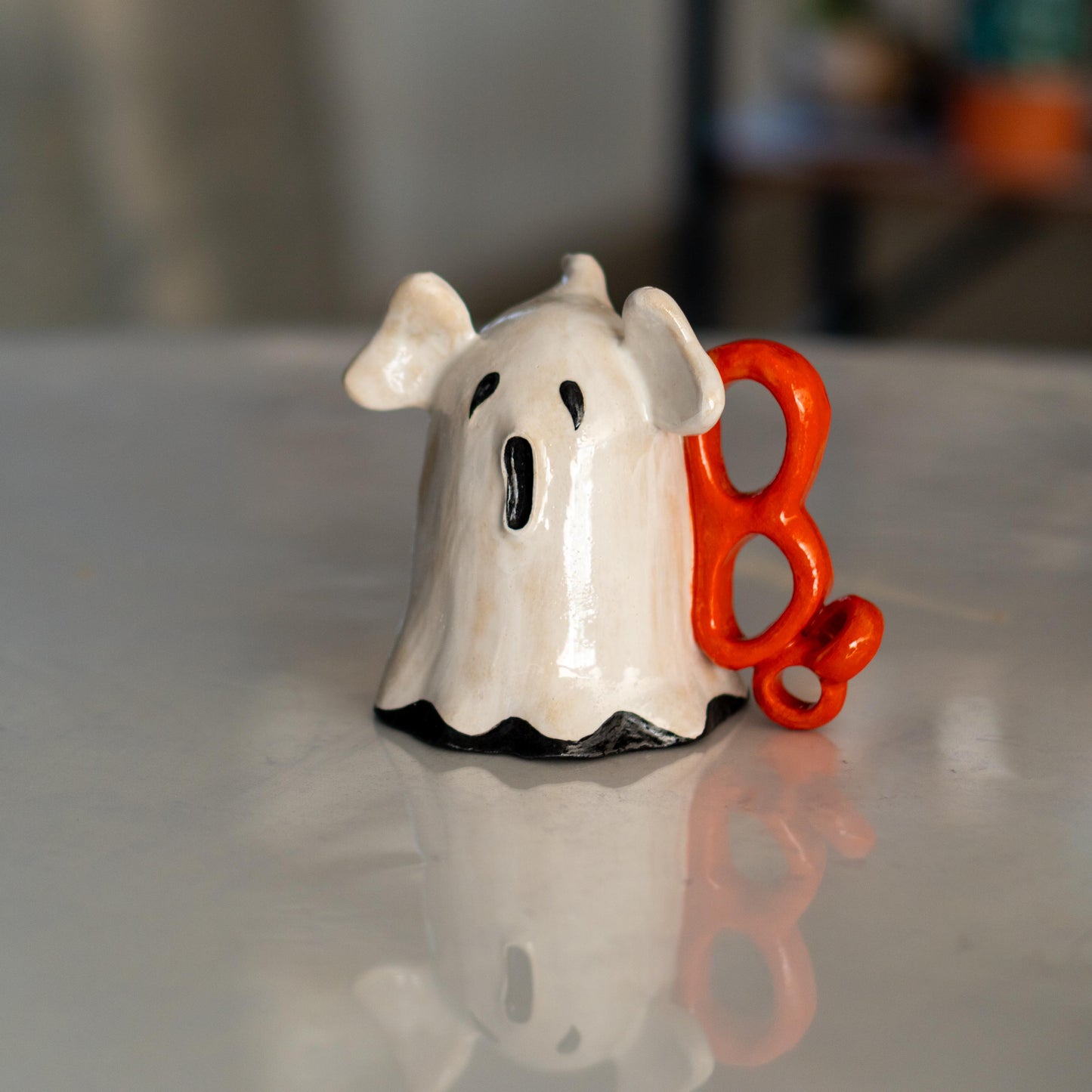 Ghost Cup - Ghost Mug Multipurpose Decorative, Handmade Pottery Halloween Mug, Whimsigoth Decor