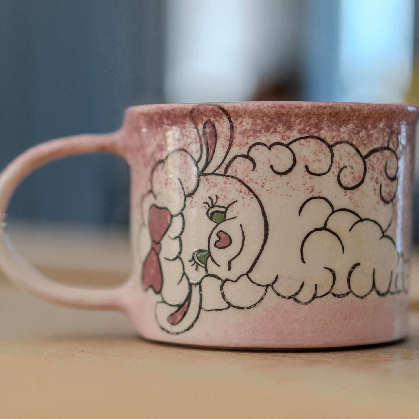 Cute Lamb Pottery Mug, Handmade Ceramic Coffee Mug, Animal Lover Gift