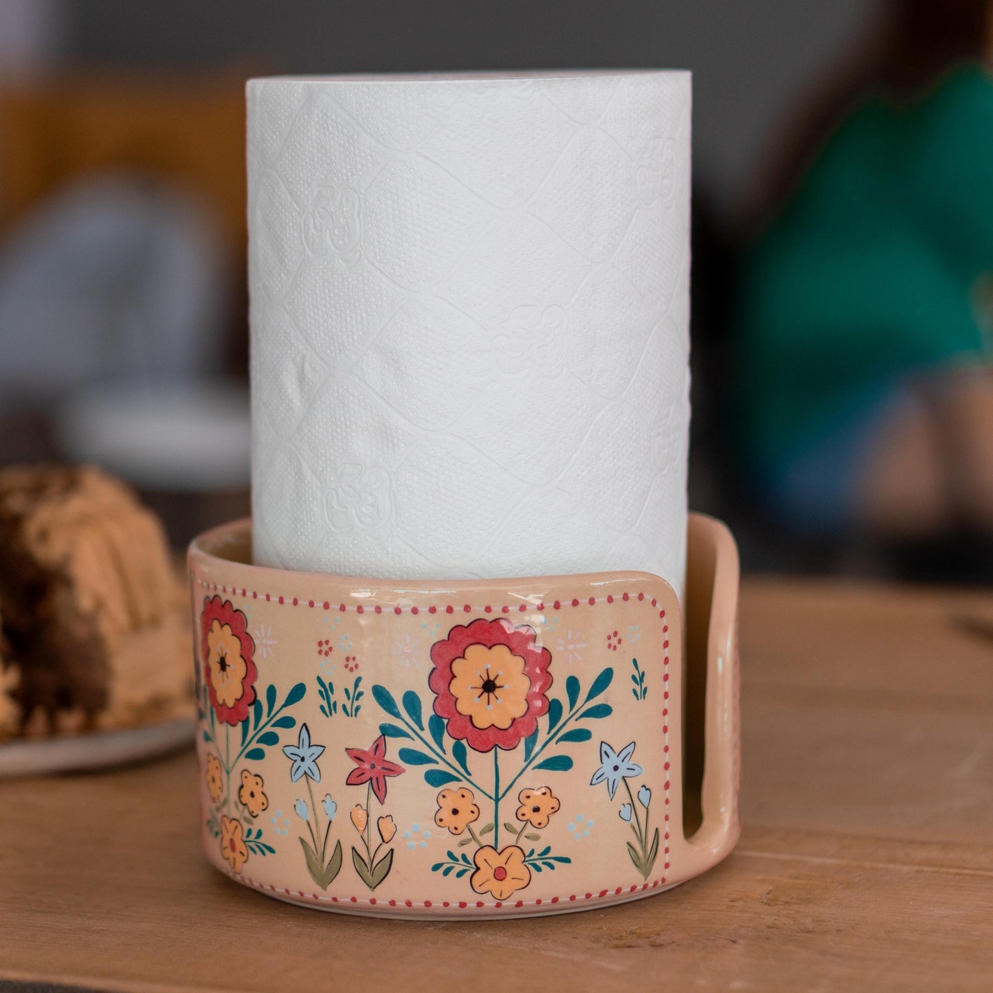 Paper Towel Holder Countertop, Fall Theme Kitchen Decor, Ceramic Paper Roll Holder, Toilet Paper Holder