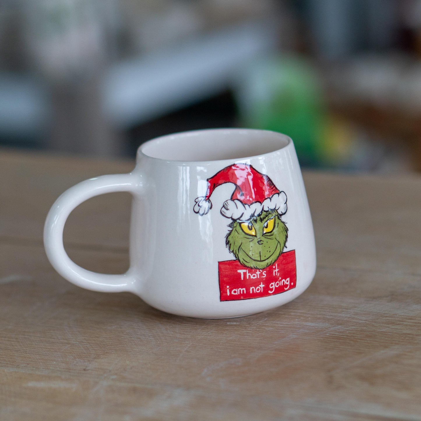 Custom Christmas Grinch Mug - Personalized Mug, New Year Winter Mug, Handmade Ceramic Coffee Mug
