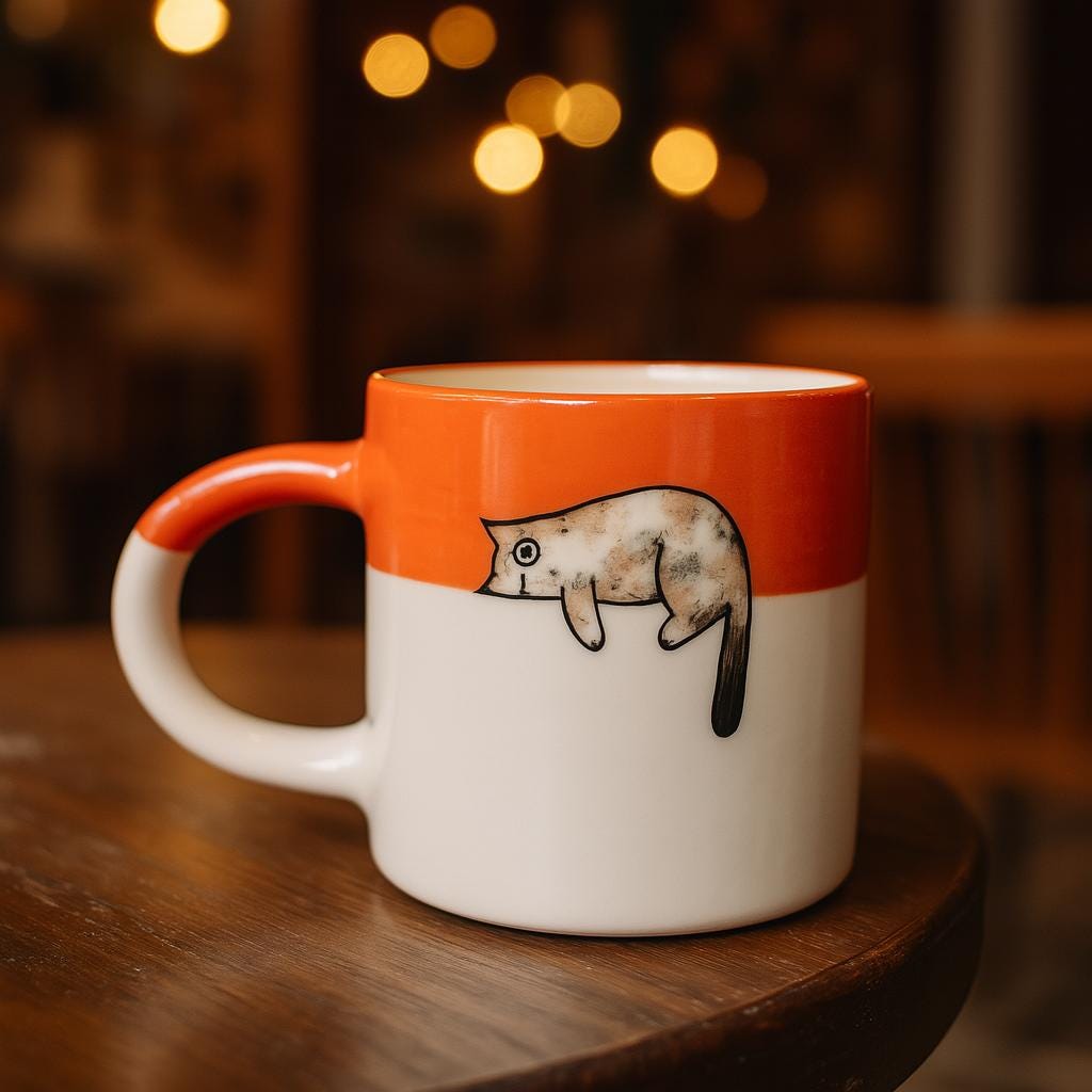 Calico Cat Mug - Catfully Mug, Custom Pet Mug, Cat Lover Gift, Calicocat Coffee Mug, Pottery Mug