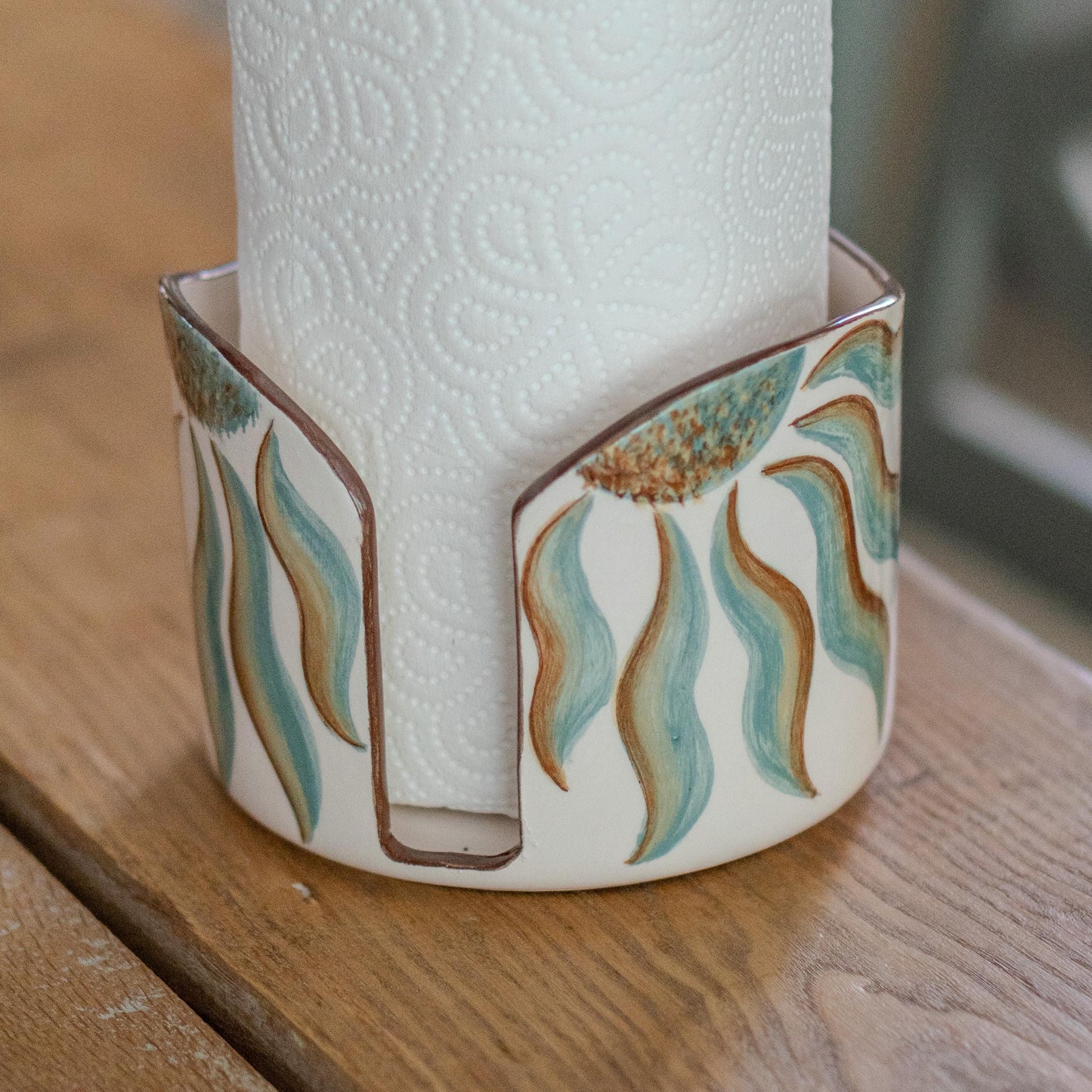 Ceramic Paper Towel Holder - Summer Decor, Kitchen Roll Holder, Bathroom Decor, Toilet Paper Holder