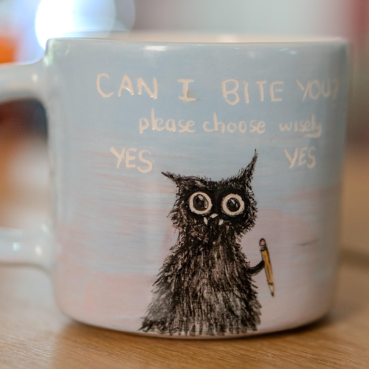 Cute Cat Mug – Ceramic Coffee Mug, Funny Mug, Cat Mom Gift, Whimsical Animal Lover Mug - Can I Bite You