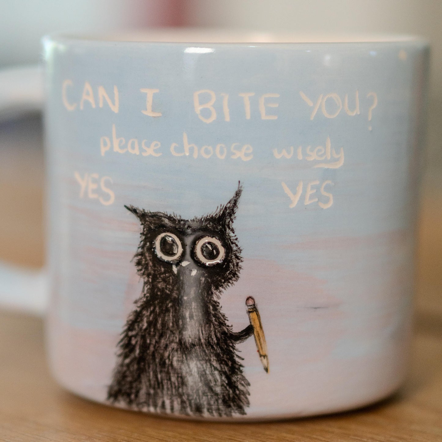 Cute Cat Mug – Ceramic Coffee Mug, Funny Mug, Cat Mom Gift, Whimsical Animal Lover Mug - Can I Bite You