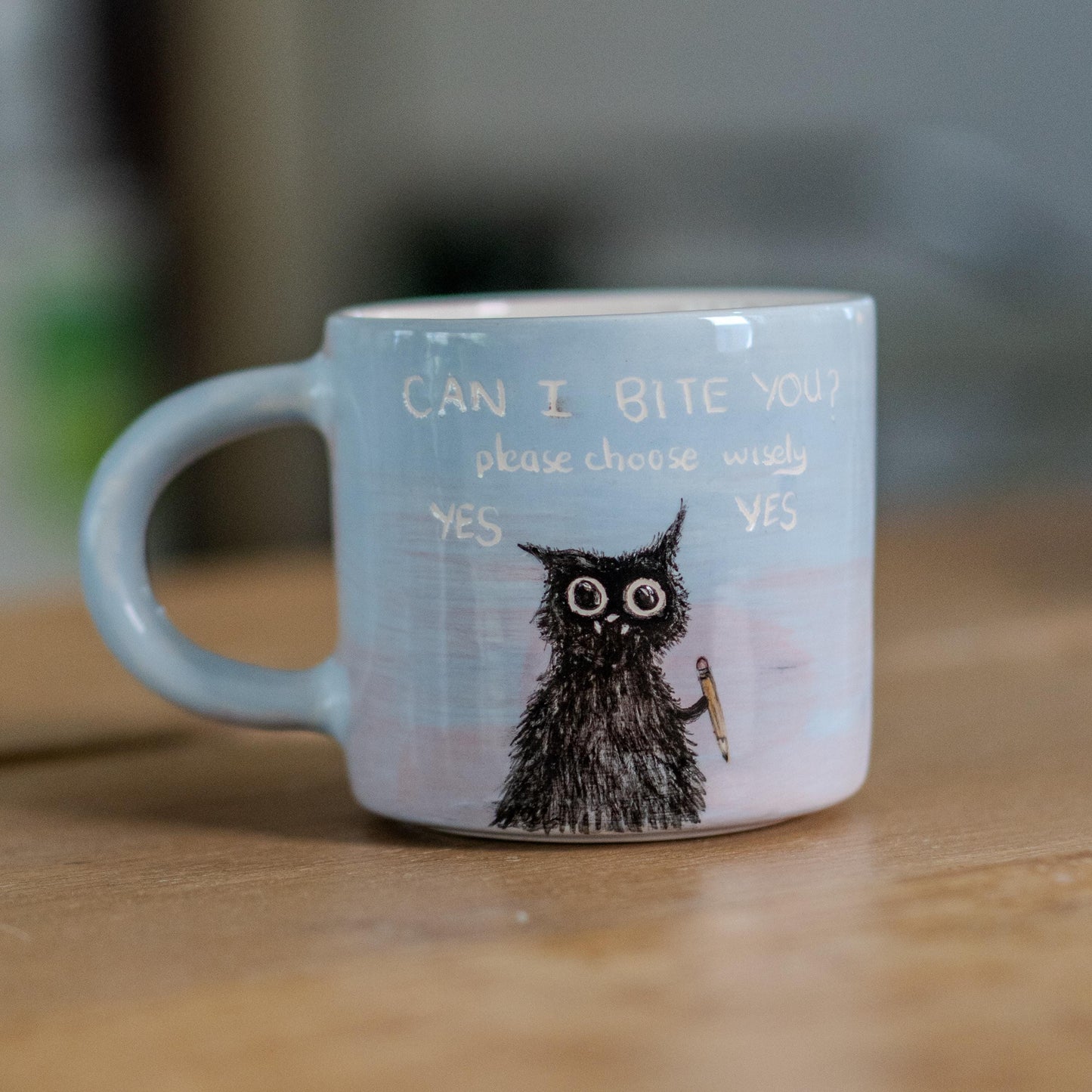 Cute Cat Mug – Ceramic Coffee Mug, Funny Mug, Cat Mom Gift, Whimsical Animal Lover Mug - Can I Bite You