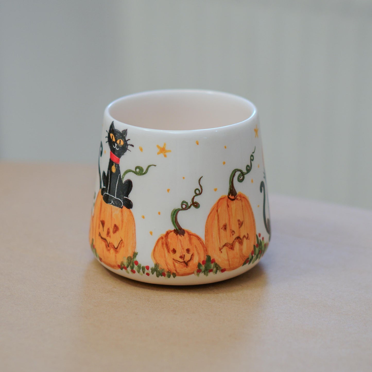 Halloween Cat Mug: Pumpkin & Witchy Design, Seasonal Gift