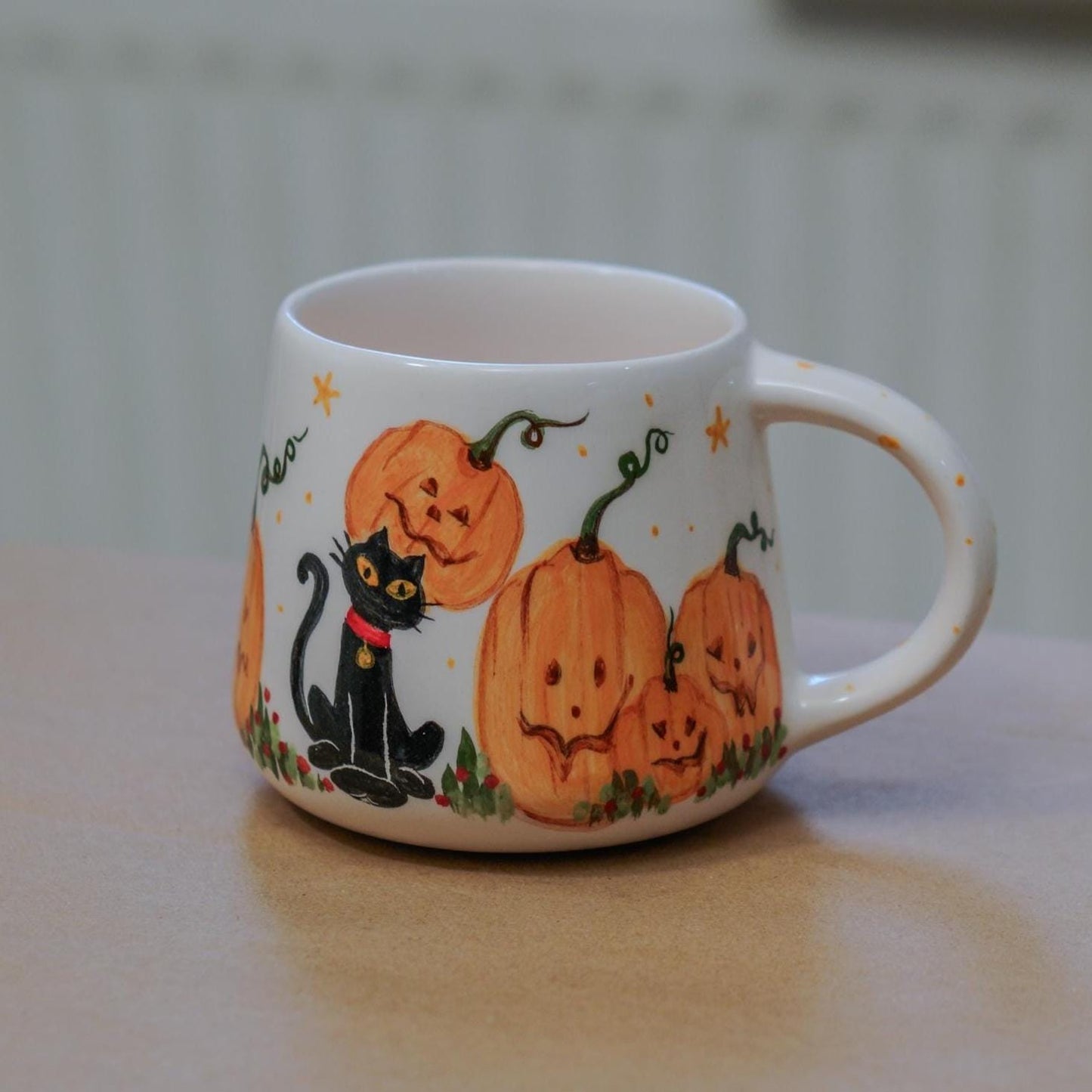 Halloween Cat Mug: Pumpkin & Witchy Design, Seasonal Gift