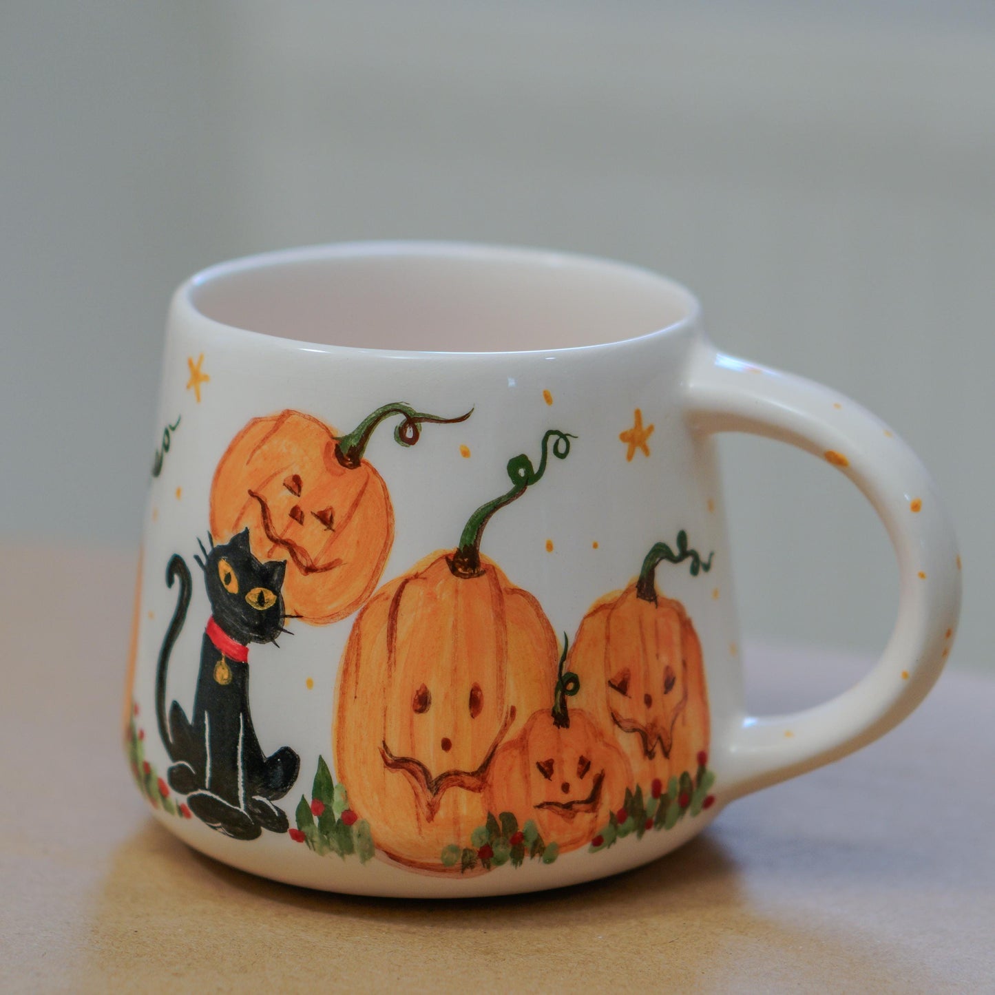 Halloween Cat Mug: Pumpkin & Witchy Design, Seasonal Gift