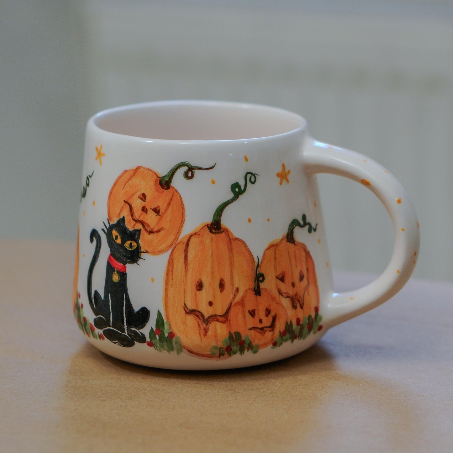 Halloween Cat Mug: Pumpkin & Witchy Design, Seasonal Gift