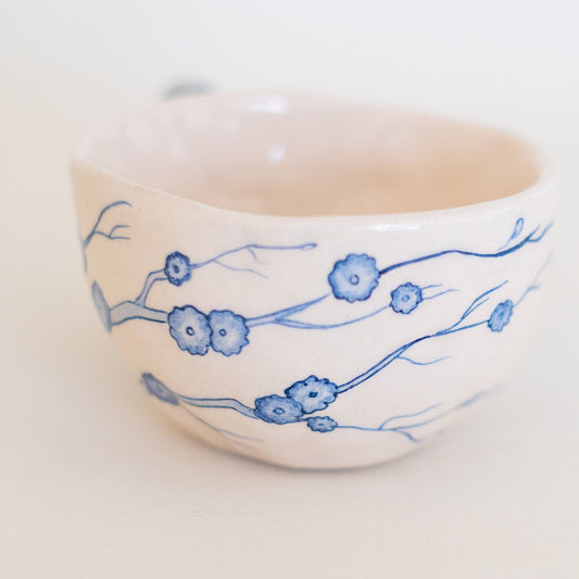 Minimalist Sakura Vintage Mug - Handmade Flower Designed Cup - Coffee Mug - Special Gift - Valentines Gift - Ceramic Coffee Pottery