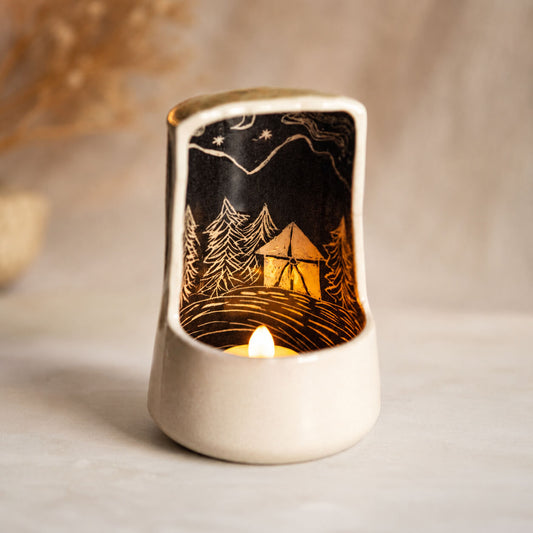 Unique Candle Holder - Handmade Ceramic Tea Light Holder
