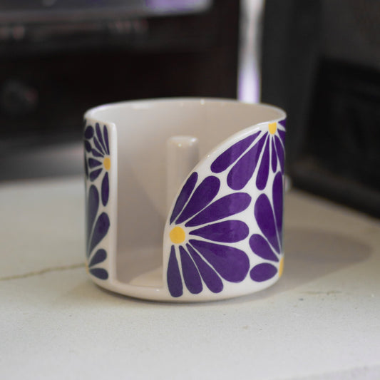 Paper Towel Holder, Floral Ceramic Hand Towel Holder, Sunflower Kitchen Decor, Kitchen Decor