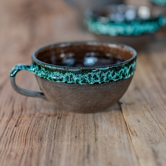 Pottery Mug - Mediterranean Sea, Handmade Coffee Mug, Ceramic Coffee Cup, Gift for Home