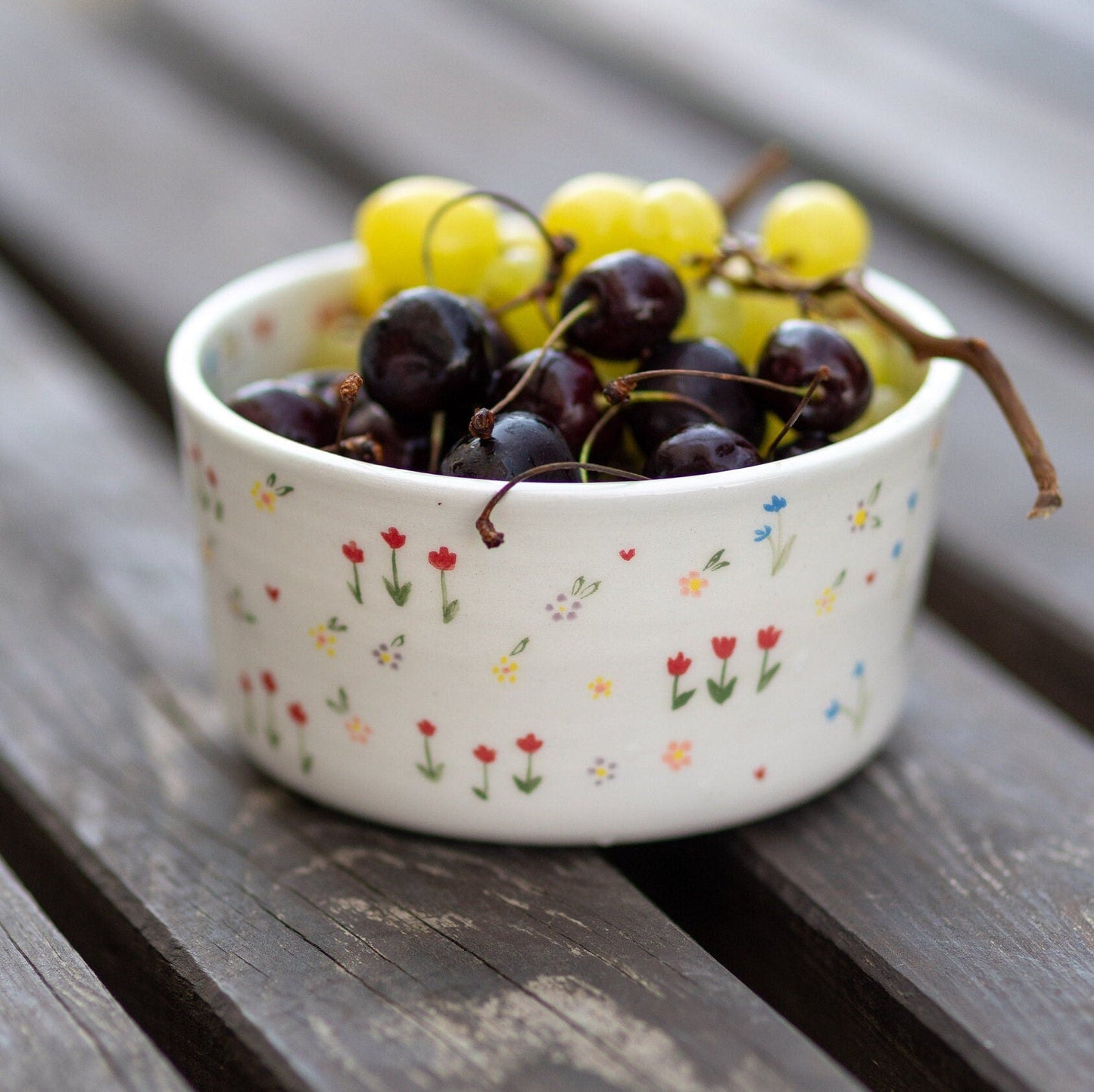 Vibrant Pasta Bowl - Fruit Plate - Handcrafted Floral Dinnerware for Colorful Dining Experience