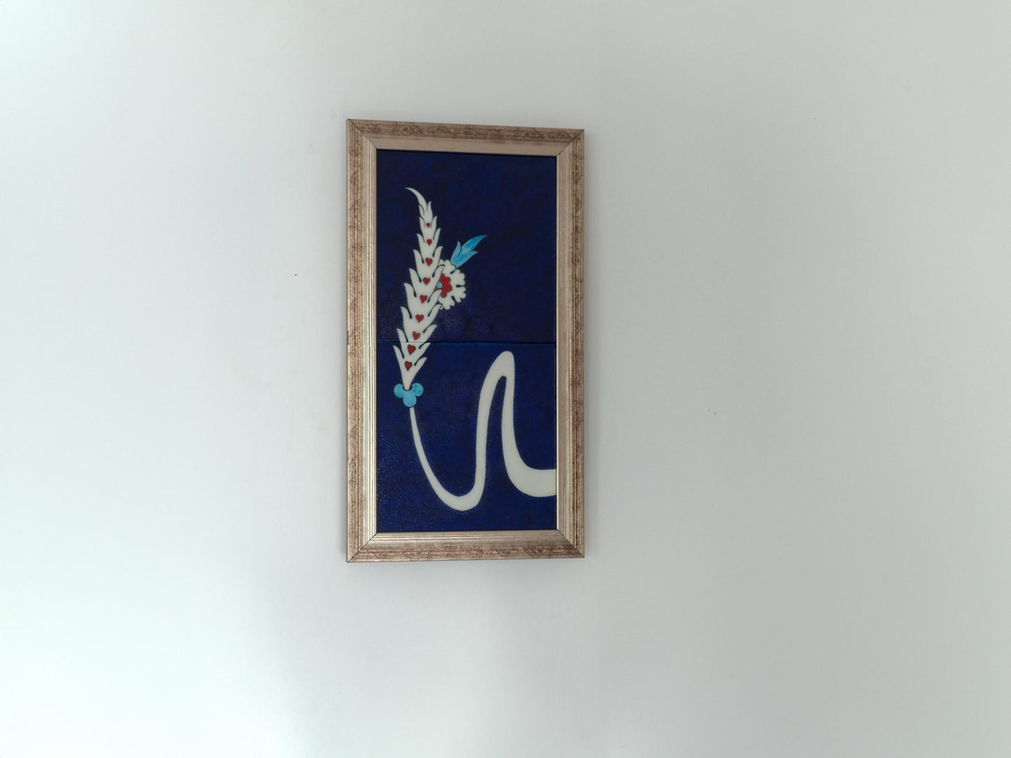 Wall Art Handmade Calligraphy and Flower, Stone Tile Home Decor, Wall Decor