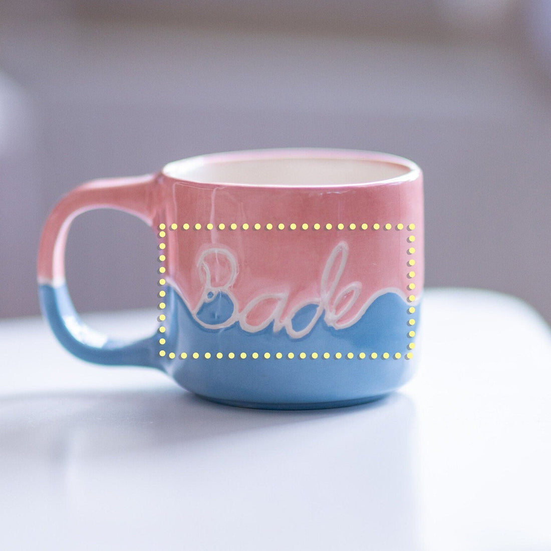 Personalized hand-painted ceramic coffee mug with custom name - CeraBien