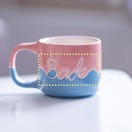 Personalized hand-painted ceramic coffee mug with custom name - CeraBien