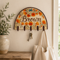 Custom Name Ceramic Key Holder | Floral Wall Hooks