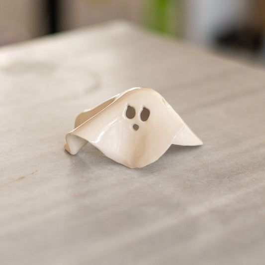 Baby Halloween, Ghost Incense Holder, Handmade Ceramic Candle Holder, Spooky Home Decor
