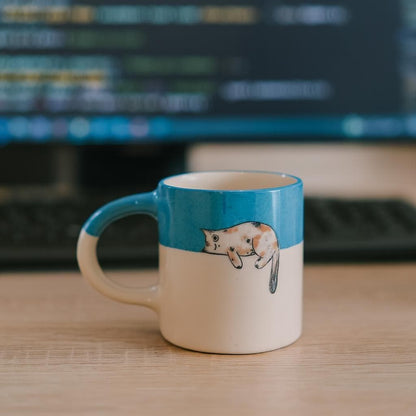 Calico Cat Mug - Catfully Mug, Custom Pet Mug, Cat Lover Gift, Calicocat Coffee Mug, Pottery Mug