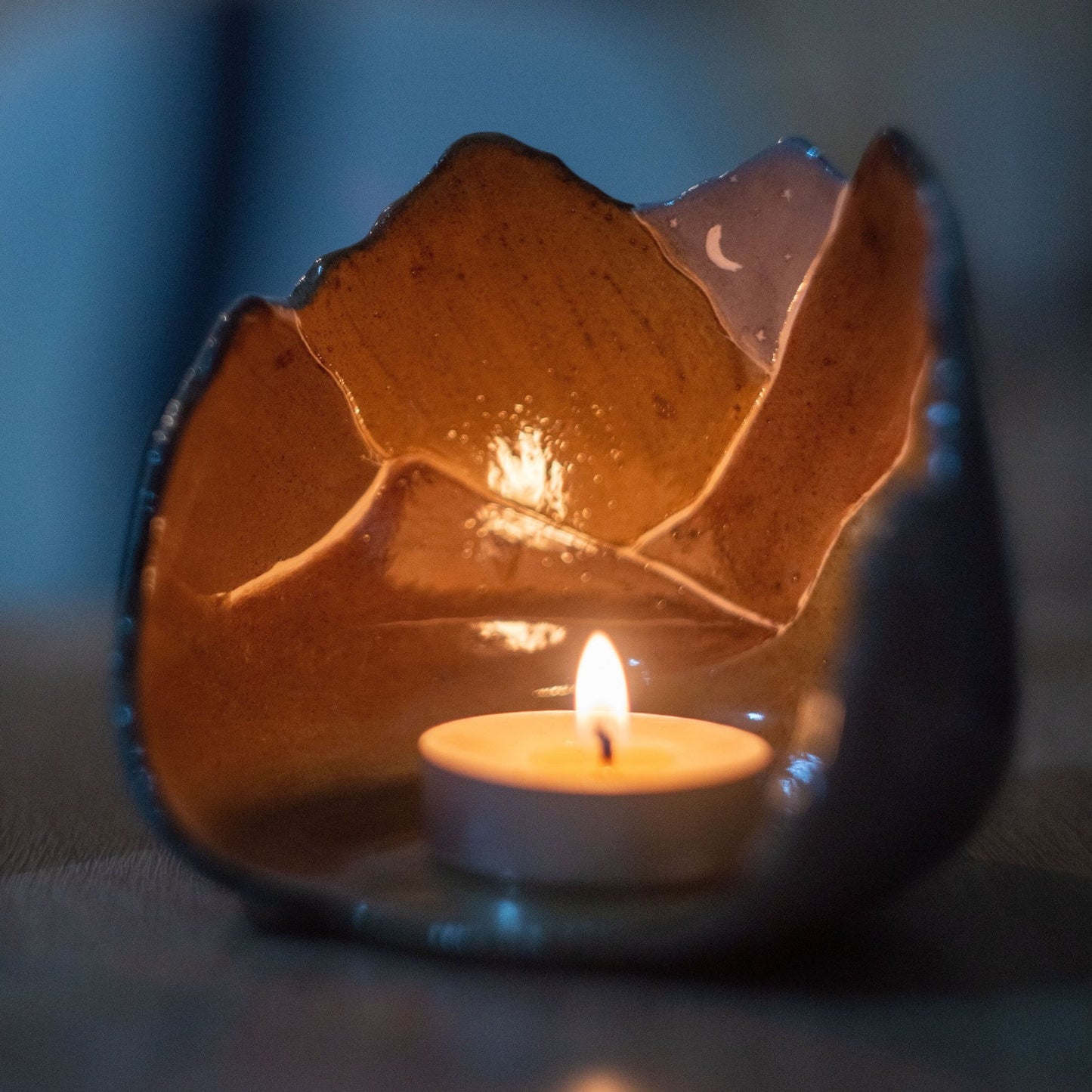 Candle Holder - Handmade Tea Light Holder Mountain Decor, Night and Mountain Theme, Indoor Home Decor
