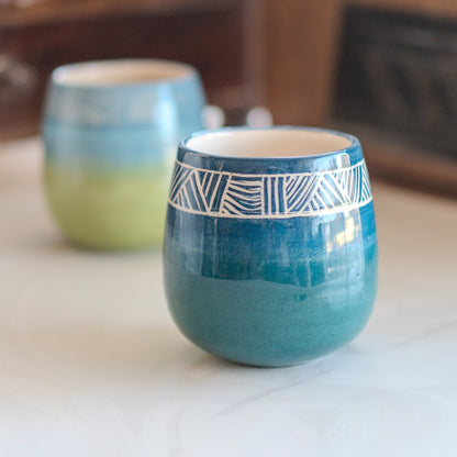 Ceramic Cup Wine Tumbler, Handmade Coffee Mug, Pottery Wine Cup