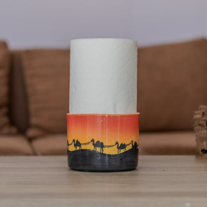 Ceramic Paper Towel Holder - Arabic Decor, Towel Holder Countertop, Paper Roll Holder, Toilet Paper Holder