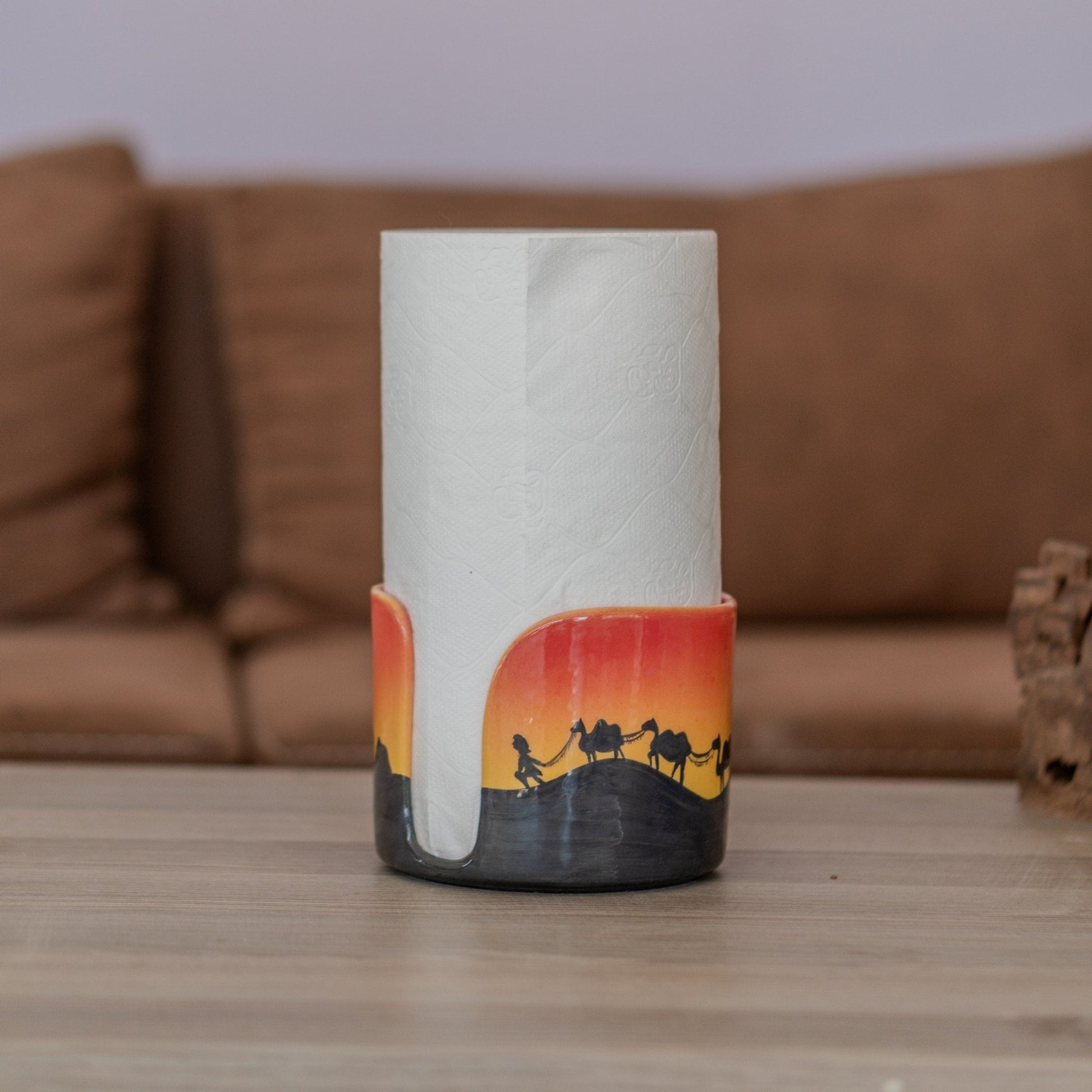 Ceramic Paper Towel Holder - Arabic Decor, Towel Holder Countertop, Paper Roll Holder, Toilet Paper Holder