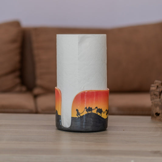 Ceramic Paper Towel Holder - Arabic Decor, Towel Holder Countertop, Paper Roll Holder, Toilet Paper Holder