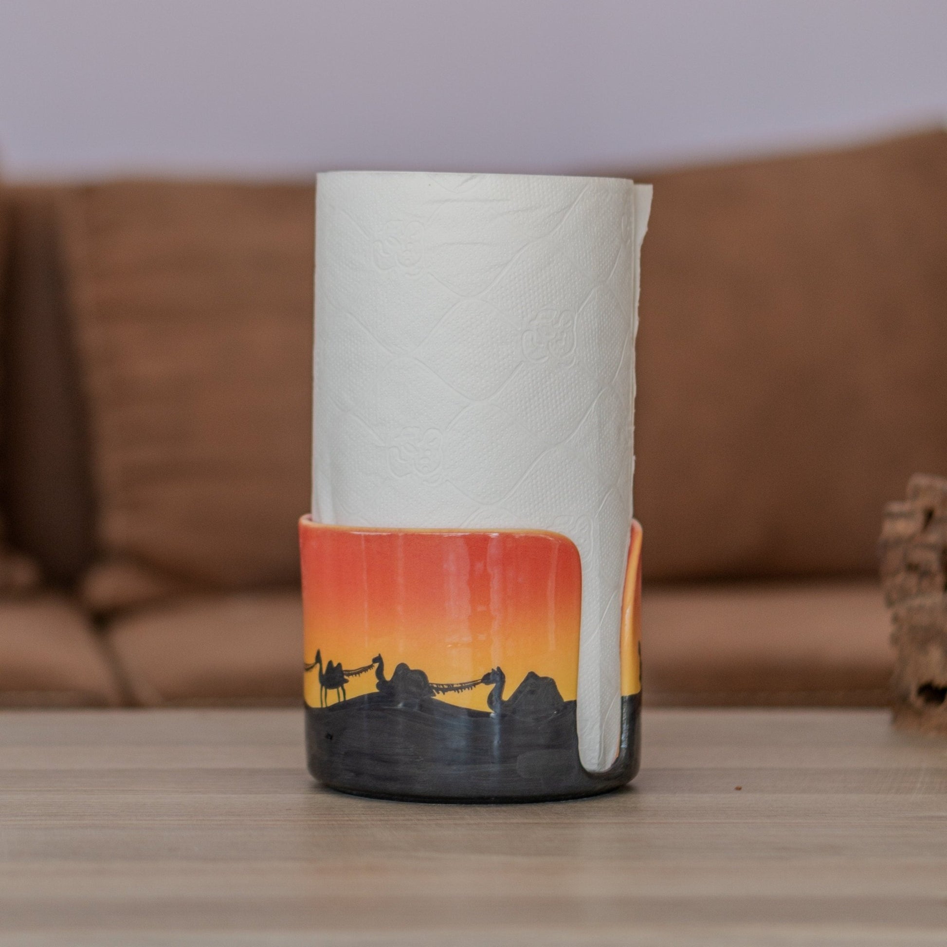 Ceramic Paper Towel Holder - Arabic Decor, Towel Holder Countertop, Paper Roll Holder, Toilet Paper Holder
