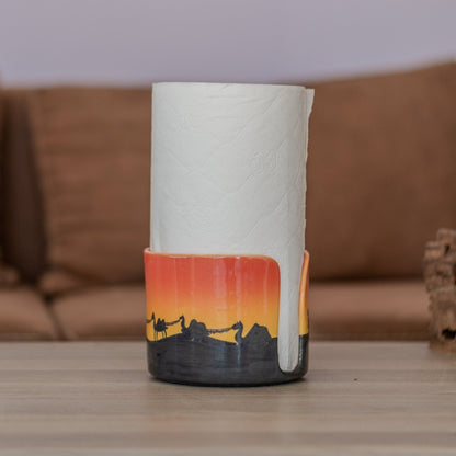 Ceramic Paper Towel Holder - Arabic Decor, Towel Holder Countertop, Paper Roll Holder, Toilet Paper Holder
