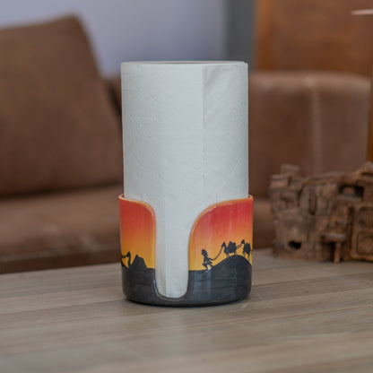Ceramic Paper Towel Holder - Arabic Decor, Towel Holder Countertop, Paper Roll Holder, Toilet Paper Holder