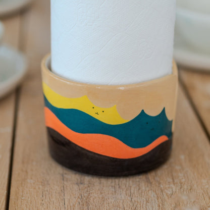 Ceramic Paper Towel Holder - Cat Paper Towel Holder, Cat Lover Home Decor, Ceramic Towel Rack, Unique Gift for Home