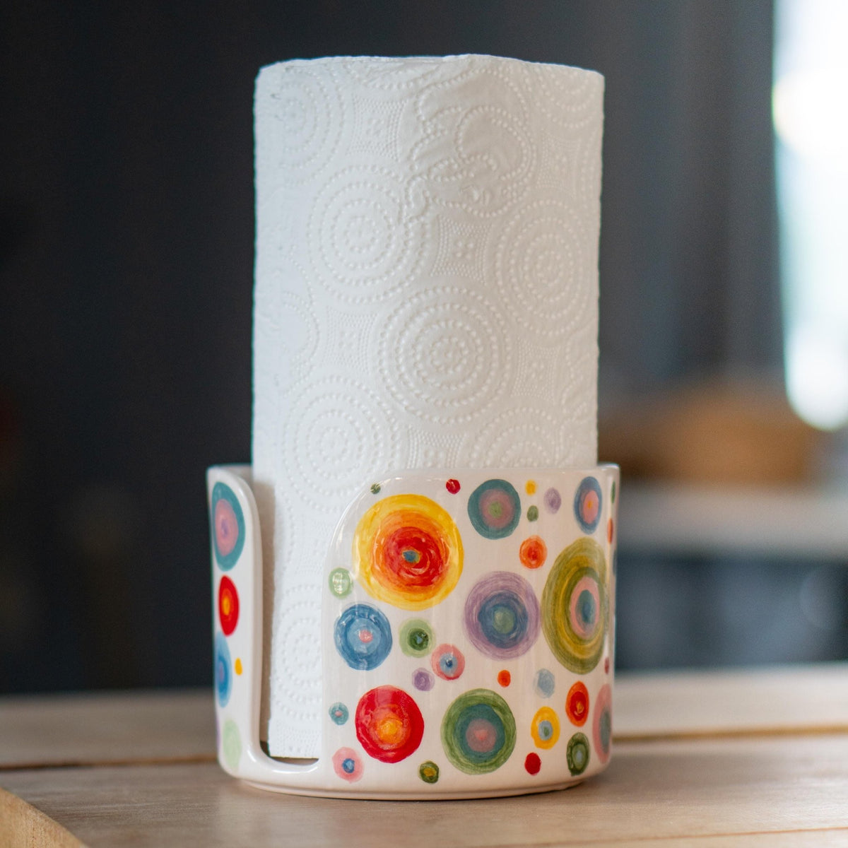 Ceramic Paper Towel Holder, Colorful Kitchen Decor