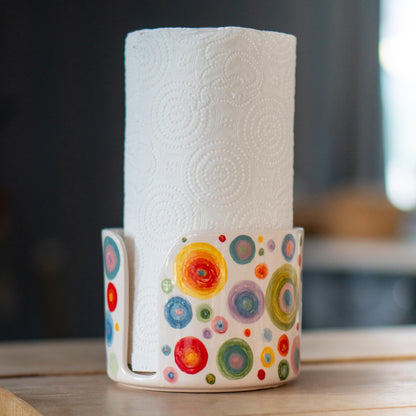 Ceramic Paper Towel Holder, Colorful Kitchen Decor