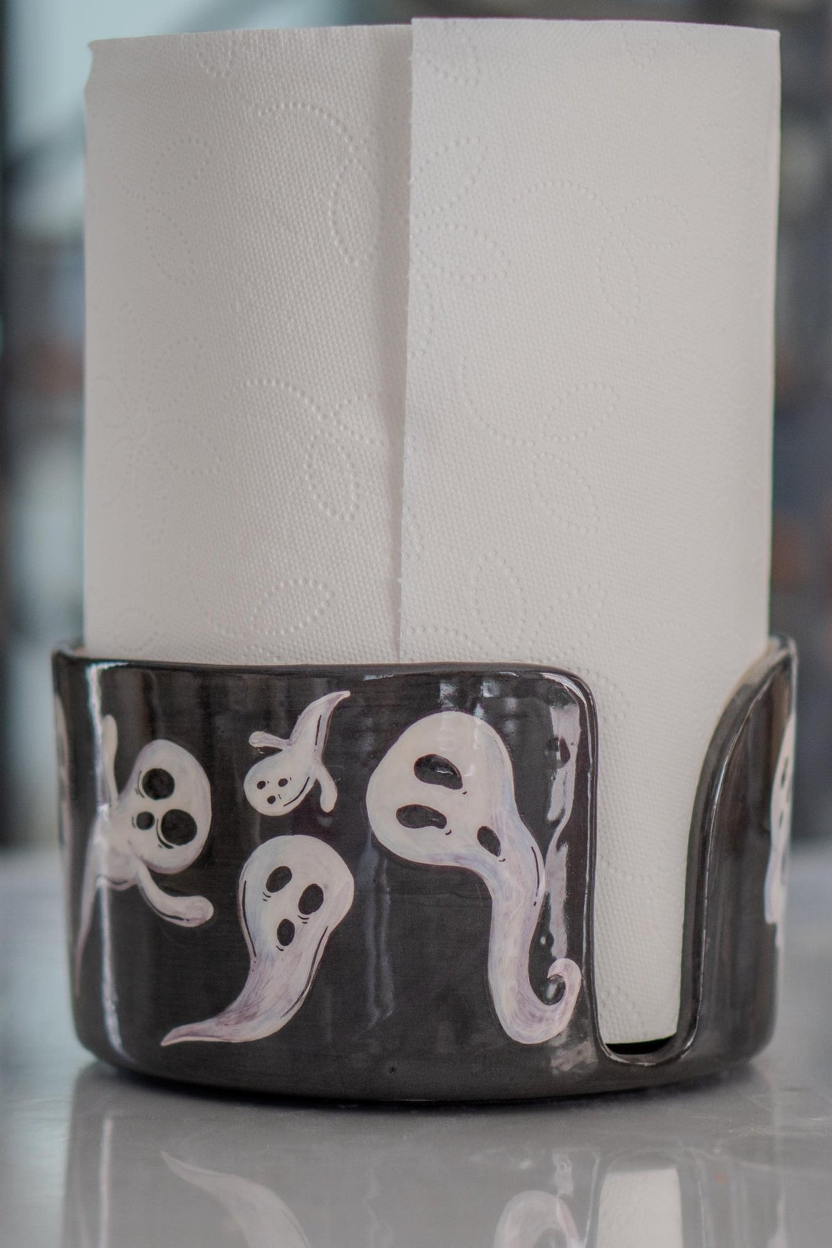 Ceramic Paper Towel Holder, Halloween Home Decor, Gothic Kitchen Decor