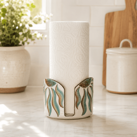 Ceramic Paper Towel Holder - Summer Decor, Kitchen Roll Holder, Bathroom Decor, Toilet Paper Holder