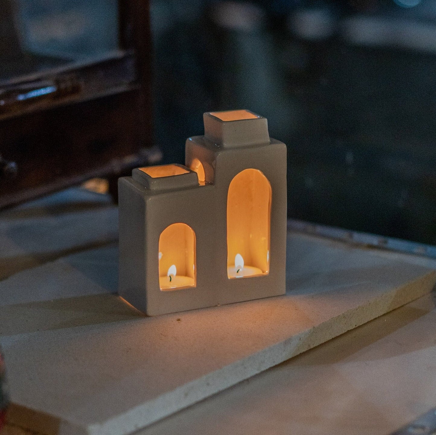 Ceramic Tea Light Holder, Handmade Home Decor, Unique Candle Holder