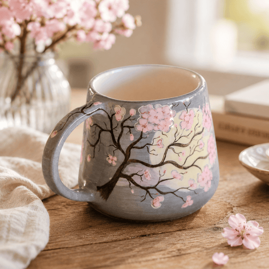 Cherry Blossom Ceramic Mug | Hand Painted Sakura Cup