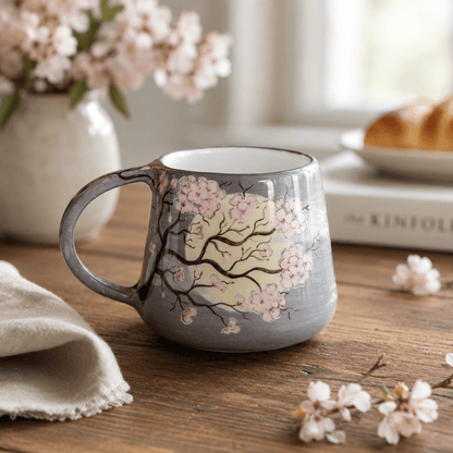 Cherry Blossom Ceramic Mug | Hand Painted Sakura Cup