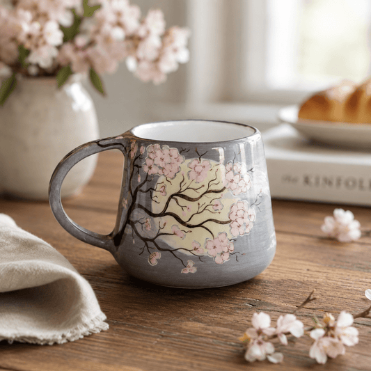 Cherry Blossom Ceramic Mug | Hand Painted Sakura Cup