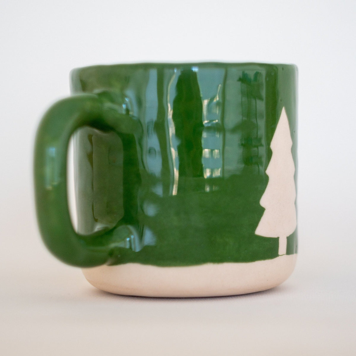 Christmas Coffee Mug - Handmade Mug Set, Pottery Mug Forest Theme