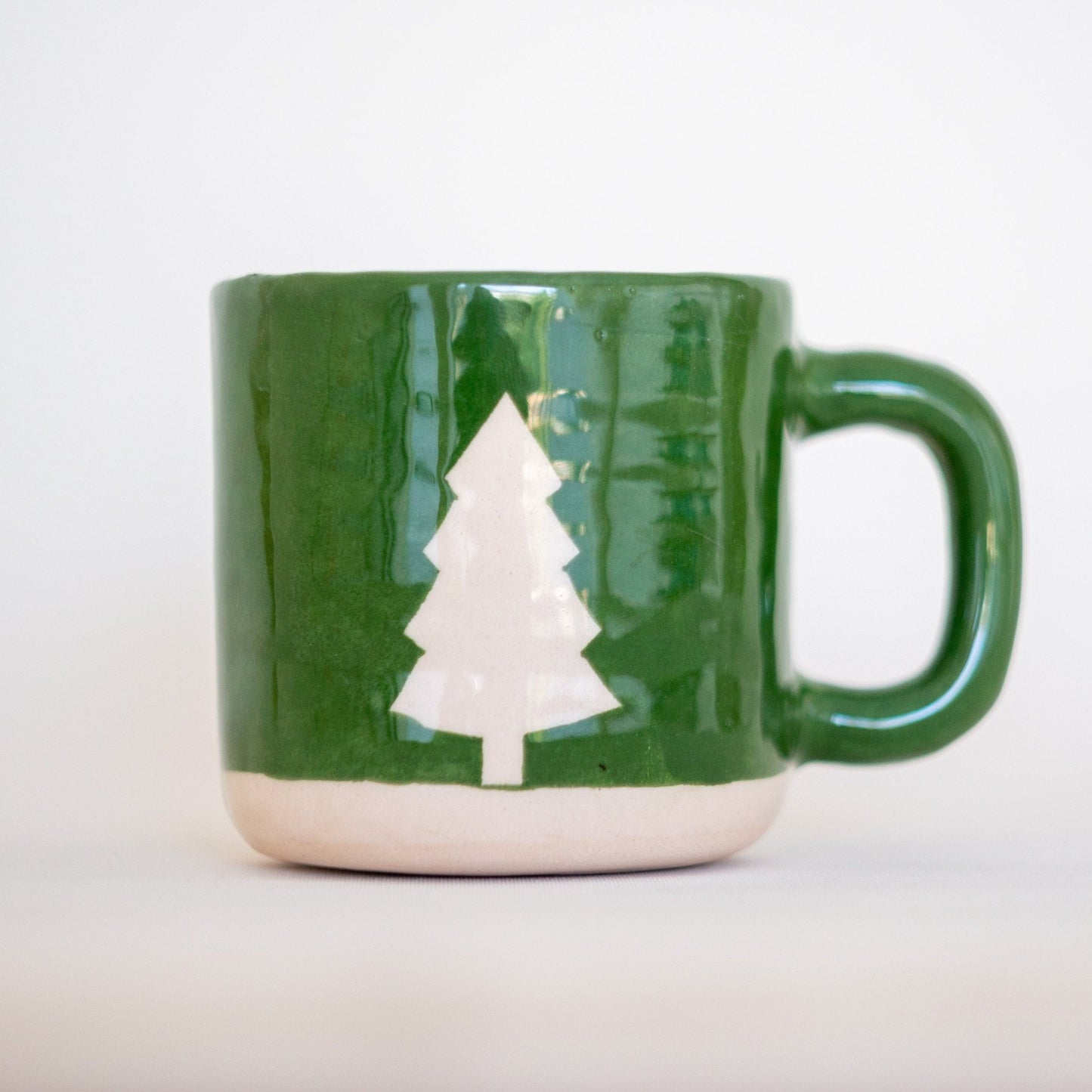 Christmas Coffee Mug - Handmade Mug Set, Pottery Mug Forest Theme