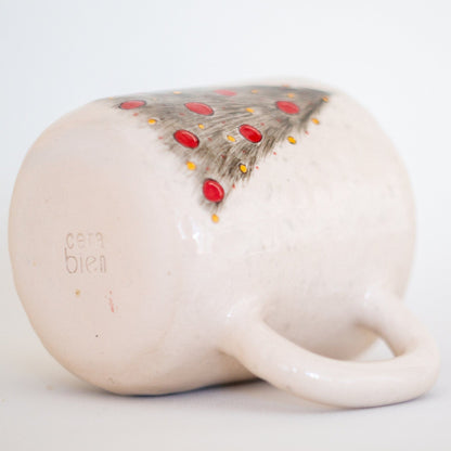 Christmas Coffee Mug - Handmade Pottery, Christmas Tree Decorated Mug