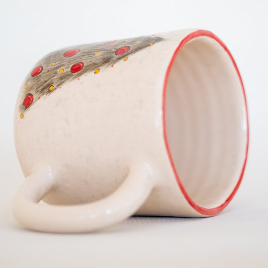 Christmas Coffee Mug - Handmade Pottery, Christmas Tree Decorated Mug