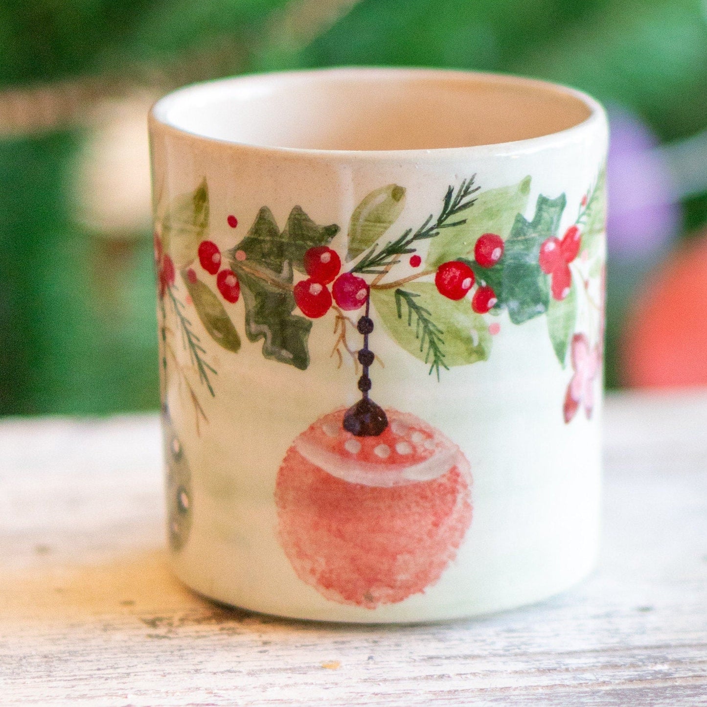 Christmas Coffee Mug - Ornament Decor, Handmade Ceramic Coffee Mug, Unique Holiday Gift