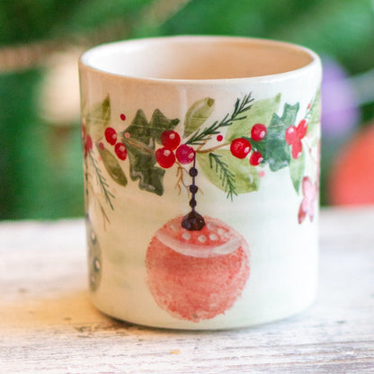 Christmas Coffee Mug - Ornament Decor, Handmade Ceramic Coffee Mug, Unique Holiday Gift