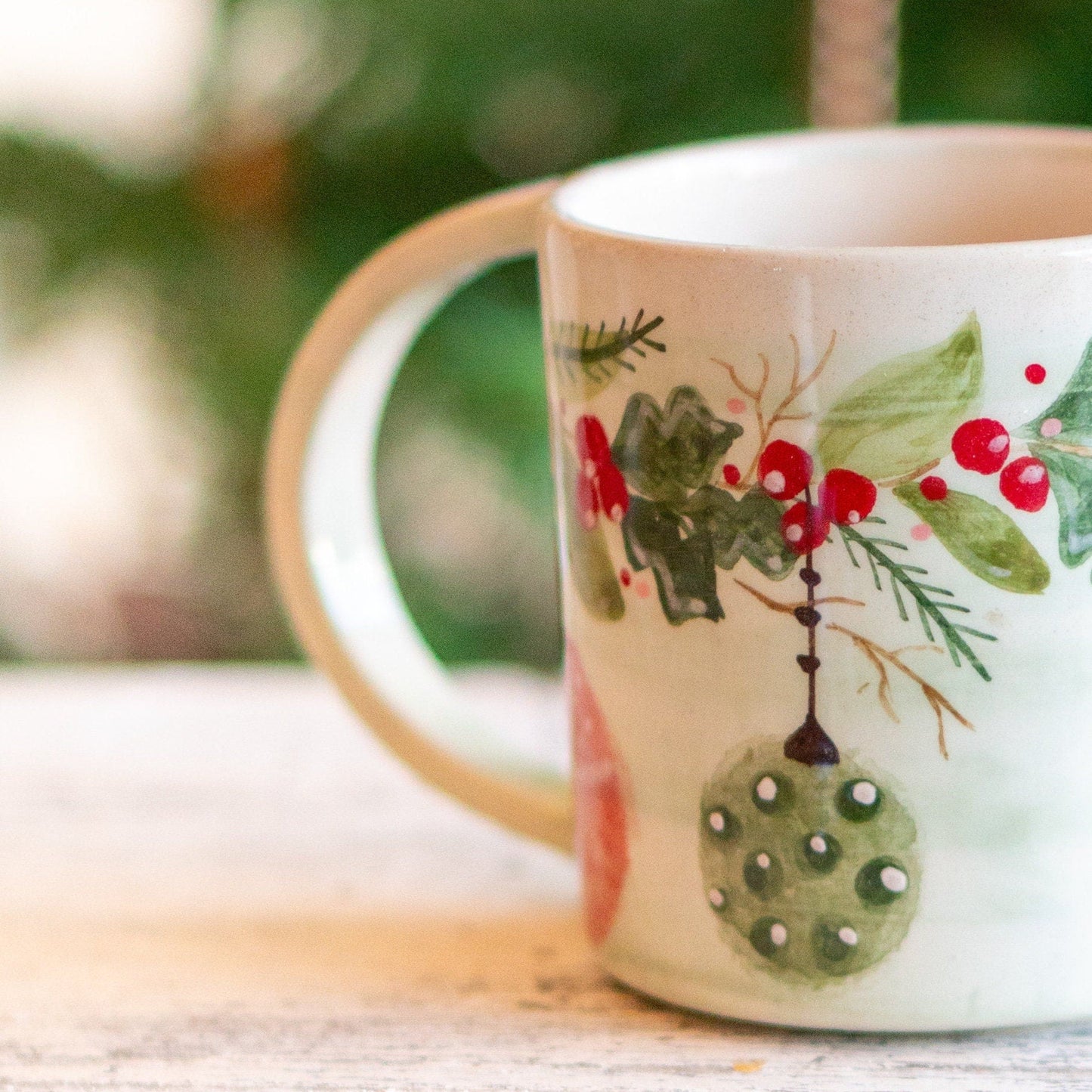 Christmas Coffee Mug - Ornament Decor, Handmade Ceramic Coffee Mug, Unique Holiday Gift