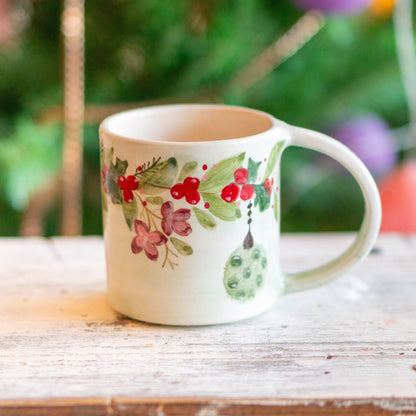 Christmas Coffee Mug - Ornament Decor, Handmade Ceramic Coffee Mug, Unique Holiday Gift